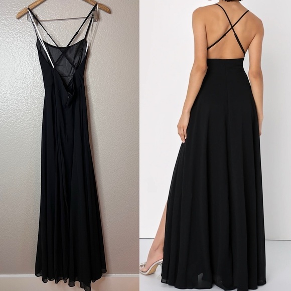 NWOT Dreamy Romance Black Backless Maxi Dress - Picture 3 of 7